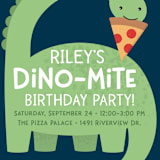 "Arched Dinosaur" - Children's Birthday Party Invitations in Leaf by Kacey Kendrick Wagner - Detail