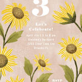 "Sunflower Party" - Children's Birthday Party Invitations in Blush by Pati Cascino - Detail