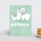 "PALpaca" - Children's Birthday Party Invitations in Aqua by Jessie Steury - Front