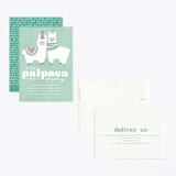 "PALpaca" - Children's Birthday Party Invitations in Aqua by Jessie Steury - Assembled