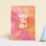 "Tie Dye Party" - Children's Birthday Party Invitations in Coral by Nazia Hyder - Front