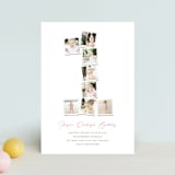 "Polaroid Big Number 1" - Children's Birthday Party Invitations in Peony by fatfatin - Front