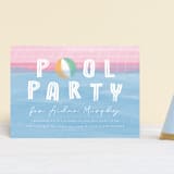 "Bobbing Beachball" - Children's Birthday Party Invitations in Cotton Candy by Beth Murphy - Front