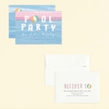 "Bobbing Beachball" - Children's Birthday Party Invitations in Cotton Candy by Beth Murphy - Assembled