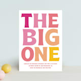 "The Big One" - Children's Birthday Party Invitations in Rose by Baumbirdy - Front