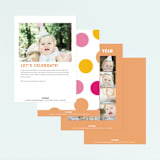 "The Big One" - Children's Birthday Party Invitations in Rose by Baumbirdy - Back of Card Options