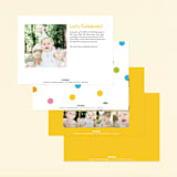 "One" - Children's Birthday Party Invitations in Sunshine by Lori Wemple - Back of Card Options