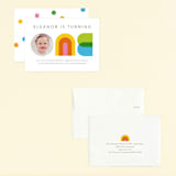 "One" - Children's Birthday Party Invitations in Sunshine by Lori Wemple - Assembled