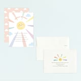 "Rainbow sun" - Children's Birthday Party Invitations in Sherbet by Jennifer Wick - Assembled