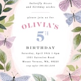 "butterfly kisses" - Children's Birthday Party Invitations in Petal by Karidy Walker - Detail