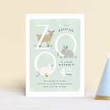 "Petting Zoo Letters" - Children's Birthday Party Invitations in Grass by Carolyn MacLaren - Front