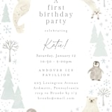 "Arctic friends" - Children's Birthday Party Invitations in Seafoam by Jennifer Wick - Detail