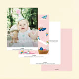 "Disney's Cinderella dressmakers" - Children's Birthday Party Invitations in Peony by Jackie Crawford - Back of Card Options