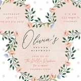 "Disney's Minnie wildflower" - Children's Birthday Party Invitations in Clementine by Susan Zinader - Detail