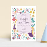 "Disney's Tangled Floral Birthday Invite" - Children's Birthday Party Invitations in Lilac by Katherine Dietz - Front