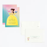 "Belle from Disney's Beauty And The Beast" - Children's Birthday Party Invitations in Teal by Lori Wemple - Assembled