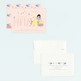 "Disney's Snow White & Forest Friends" - Children's Birthday Party Invitations in Peach by Angela Thompson - Assembled