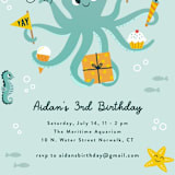 "Underwater fun" - Children's Birthday Party Invitations in Sea by Annie Holmquist - Detail