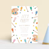 "let's pARTy!" - Children's Birthday Party Invitations in Frost by Ellen Schlegelmilch - Front