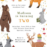 "woodland party animals" - Children's Birthday Party Invitations in Icing by Cass Loh - Detail
