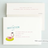 "Flamingo" - Children's Birthday Party Invitations in Lime by Lori Wemple - FREE Recipient Addressing