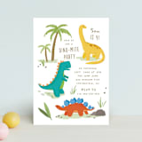 "Dino Zone" - Children's Birthday Party Invitations in Marshmallow by Everett Paper Goods - Front