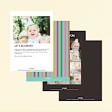 "Monsters" - Children's Birthday Party Invitations in Midnight by Morgan Kendall - Back of Card Options