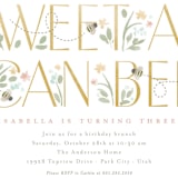 "Sweet As Can Bee" - Children's Birthday Party Invitations in Linen by Robert and Stella - Detail