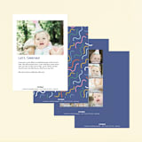 "Tumbling Party" - Children's Birthday Party Invitations in Blueberry by Kelly Watkins - Back of Card Options