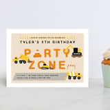"party zone" - Children's Birthday Party Invitations in Lemon Drop by Nicole Senecal - Front