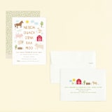 "Barnyard noises" - Children's Birthday Party Invitations in Cotton by Creo Study - Assembled