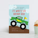 "Monster Truck" - Children's Birthday Party Invitations in Lime by Erica Krystek - Front