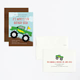"Monster Truck" - Children's Birthday Party Invitations in Lime by Erica Krystek - Assembled