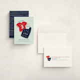 "Sports" - Children's Birthday Party Invitations in Navy by JeAnna Casper - Assembled
