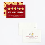 "It's A Pizza Party" - Children's Birthday Party Invitations in Tomato by Katie Zimpel - Assembled