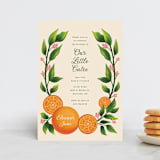 "Cutie" - Children's Birthday Party Invitations in Clementine by Megan Cash - Front