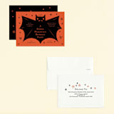 "Spooky Bat" - Children's Birthday Party Invitations in Hibiscus by Ani Somi - Assembled
