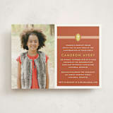 "Ribbon & Cross" - Confirmation Invitations in Terracotta by Dish and Spoon - Front