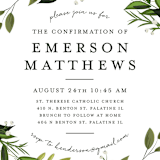 "Vines of Green" - Confirmation Invitations in Fern by Susan Moyal - Detail
