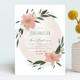 "Floral Burst" - Confirmation Invitations in Blush by Leah Bisch - Front