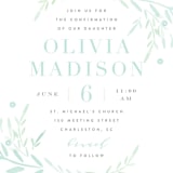 "Garden Frame" - Confirmation Invitations in Sky by Kristie Kern - Detail