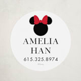 "Disney Simply Minnie" - Custom Name Labels in Strawberry by Julee London - Front