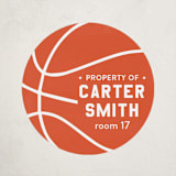 "Slam Dunk" - Custom Name Labels in Carrot by Kelsey Cashman - Front