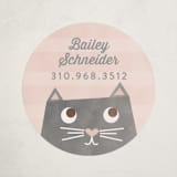"the cat's meow" - Custom Name Labels in Blush by Shirley Lin Schneider - Front
