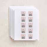 "the cat's meow" - Custom Name Labels in Blush by Shirley Lin Schneider - Full Sheet