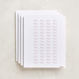 "Bow" - Custom Name Labels in Peony by Baumbirdy - Full Sheet