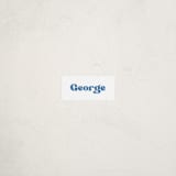 "Vinyl" - Custom Name Labels in Cornflower by Megan Davis - Front