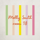 "Bright Stripes" - Custom Name Labels in Candy by Baumbirdy - Front