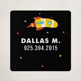 "Rocket Blast" - Custom Name Labels in Space by chocomocacino - Front
