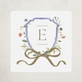 "Floral Crested" - Custom Name Labels in Icing by Everett Paper Goods - Front